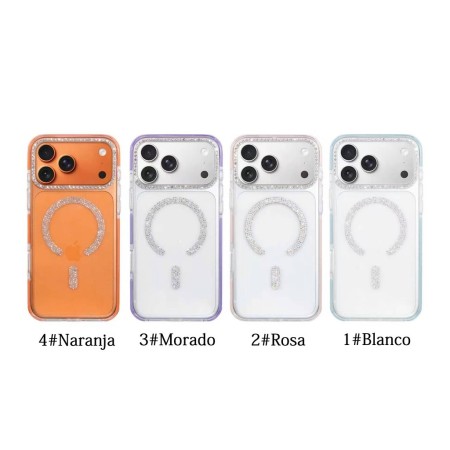 Funda Transparente MagSafe Diamantes iPhone 16 Pro Max | WePhone B2B