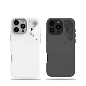 Funda Aulumu A16 MagSafe iPhone 16 Pro Blanco y Negro | B2B
