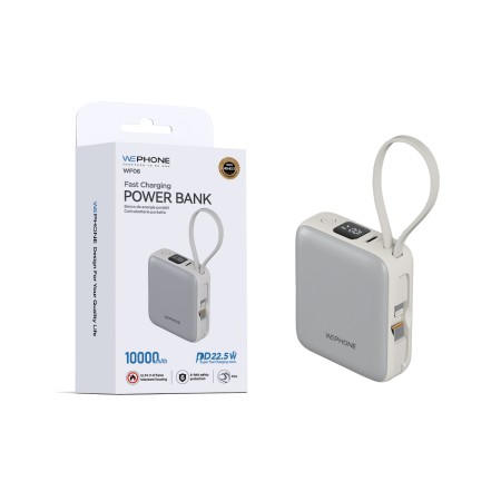 Power Bank 10000mAh 22.5W WePhone WF06 Gris Claro