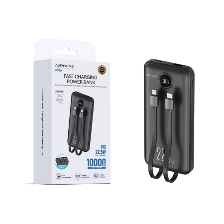 Power Bank 10000mAh 22.5W WePhone WF10 Negro | Mayorista