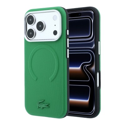 Funda rígida Lacoste para iPhone 18 Pro Max/iPhone 17 Pro Max, compatible con MagSafe, de PVC con textura con relieve