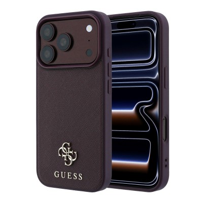 Funda Guess Saffiano MagSafe Borgoña iPhone 18/17 Pro Max