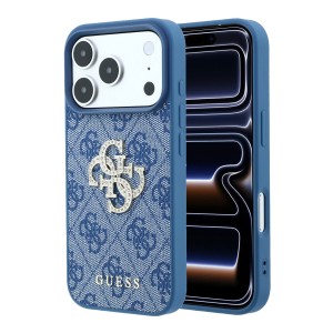 Funda Guess 4G Rhinestone Logo iPhone 18/17 Pro Max | Azul