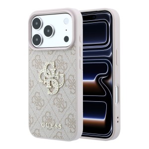 Funda Guess 4G Rhinestone Logo iPhone 18/17 Pro Max | Rosa