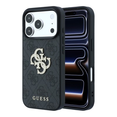 Funda Guess 4G Rhinestone Logo iPhone 18/17 Pro Max | Negro
