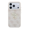 Funda Guess 4G Rhinestone Marco Metálico Dorado iPhone 18/17 Pro Max Rosa | Mayorista