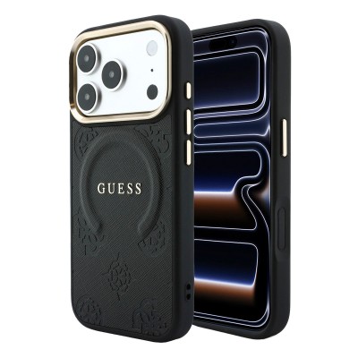Funda Guess Saffiano Ring Stand iPhone 18/17 Pro Max Negro | Mayorista