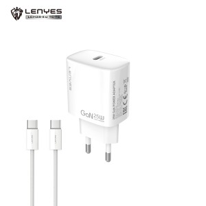 Cargador GaN 25W Lenyes LCH28 Tipo-C a Tipo-C Blanco | Mayorista