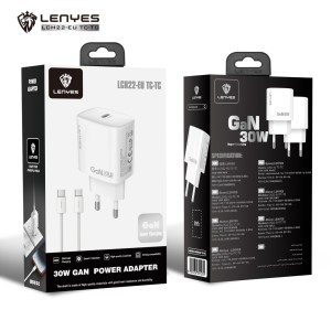 Cargador GaN 30W Lenyes LCH22 Tipo-C Blanco | Mayorista