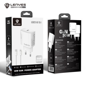 Cargador GaN 30W Lenyes LCH22 Tipo-C a Lightning Blanco | Mayorista