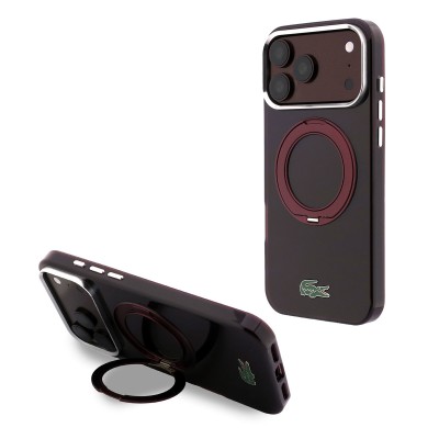 Lacoste Hardcase MagSafe iPhone 18/17 Pro Max Bordeaux | Mayorista B2B
