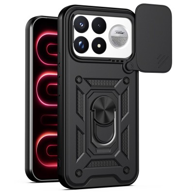 Funda Armadura con Tapa Deslizante Poco F9 Ultra Cámara y Anillo | Wephone Mayorista