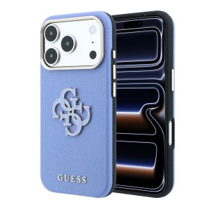 Funda Guess PU Saffiano Logo Resina iPhone 18 Pro Max/17 Pro Max Azul claro | Mayorista