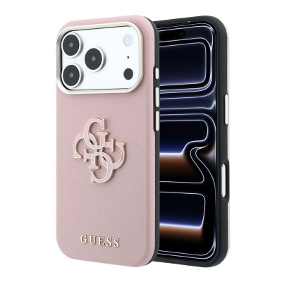 Funda Guess PU Saffiano Logo Resina iPhone 18 Pro Max/17 Pro Max Rosa | Mayorista